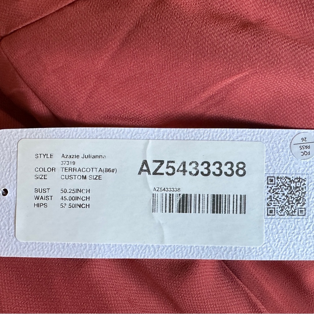 AZAZIE JULIANNA, Terracotta A-Line Chiffon Dress 37319 - Picture 10 of 10